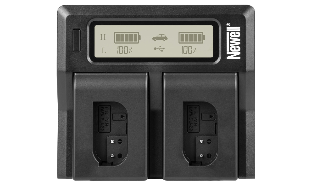Ładowarka dwukanałowa Newell DC-LCD do akumulatorów DMW-BLK22 do Panasonic