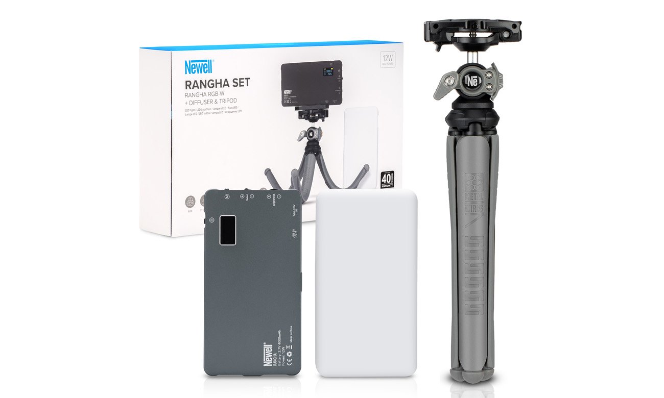 Zestaw Newell Rangha Set - Lampa LED RGB-W Rangha z dyfuzorem i statywem