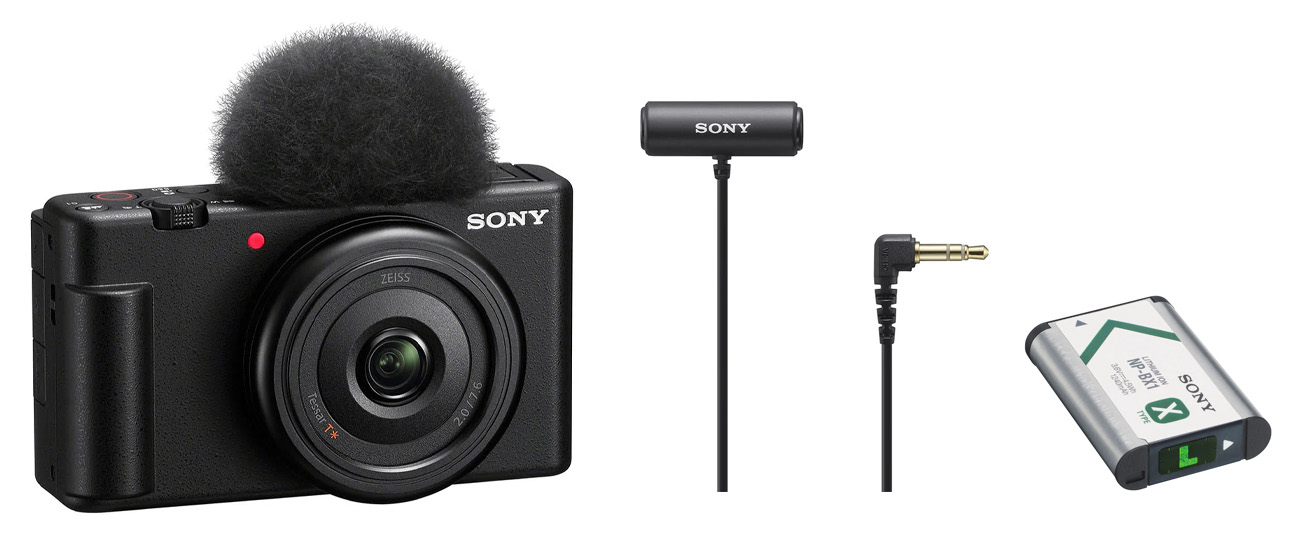 Aparat kompaktowy Sony ZV-1F zestaw z mikrofonem i akumulatorem