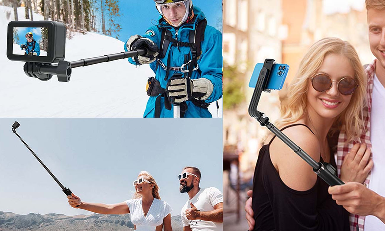 Selfie stick Telesin do smartfonów i kamer sportowych z pilotem BT