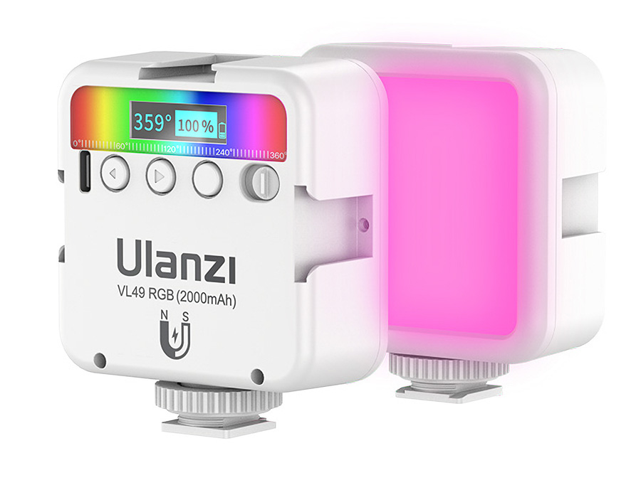 Lampa LED Ulanzi VL49 - RGB, WB (2500 K - 9000 K), biała