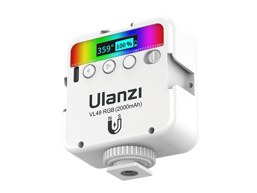 Lampa LED Ulanzi VL49 - RGB, WB (2500 K - 9000 K), biała