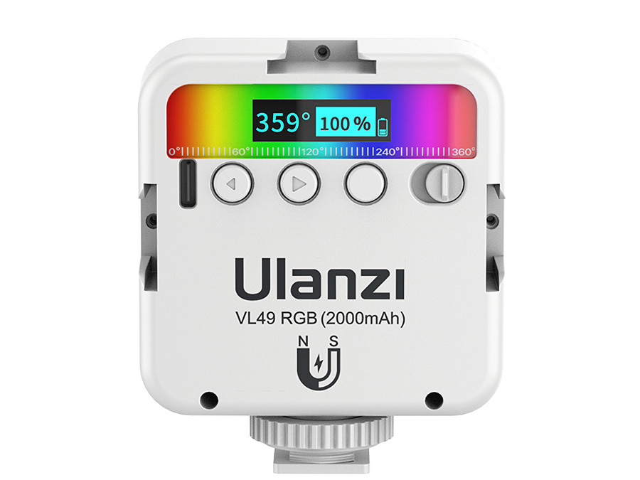 Lampa LED Ulanzi VL49 - RGB, WB (2500 K - 9000 K), biała