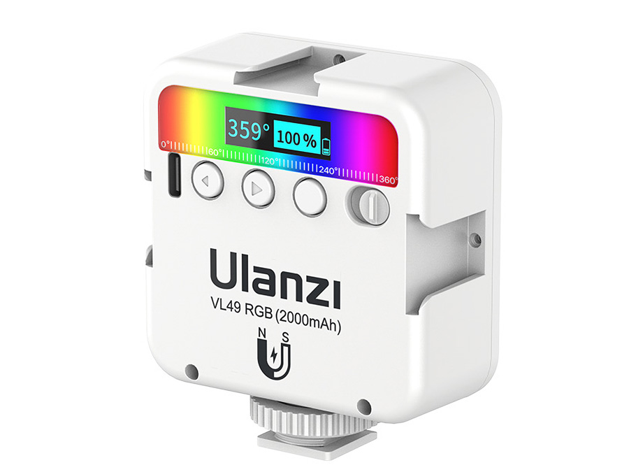 Lampa LED Ulanzi VL49 - RGB, WB (2500 K - 9000 K), biała