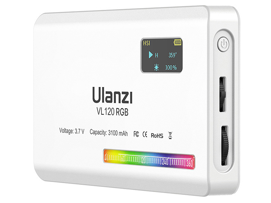 Lampa LED Ulanzi VL120 - RGB, WB (2500 K - 9000 K), biała
