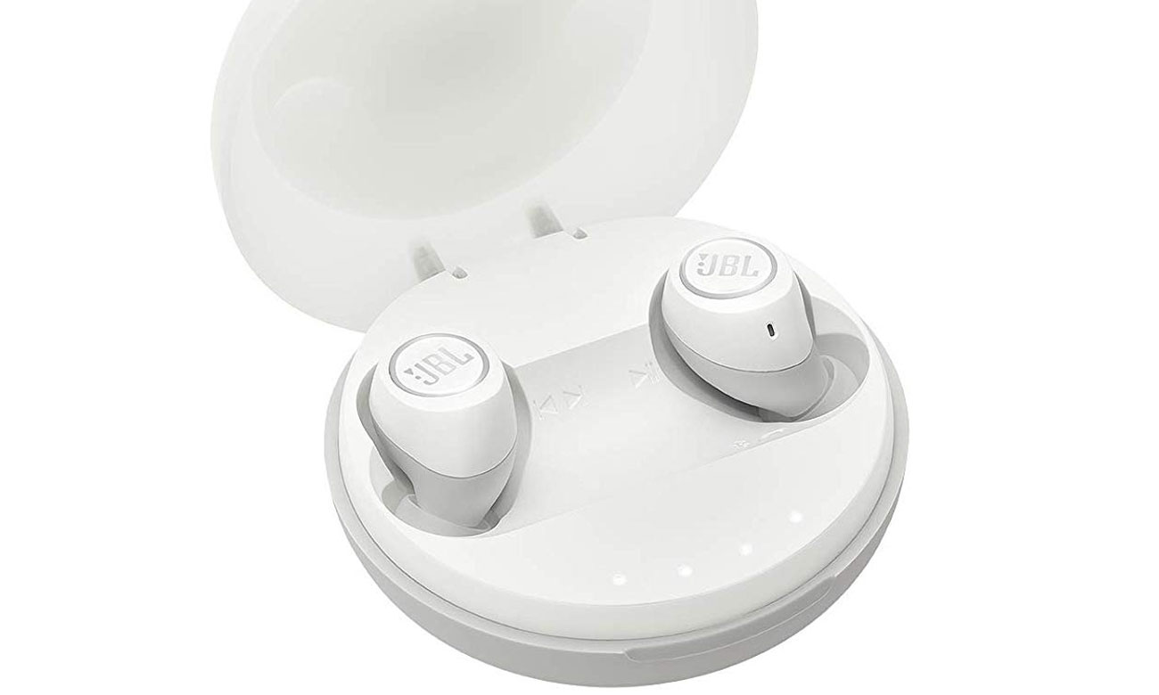 Białe słuchawki dokanałowe JBL Free z Bluetooth