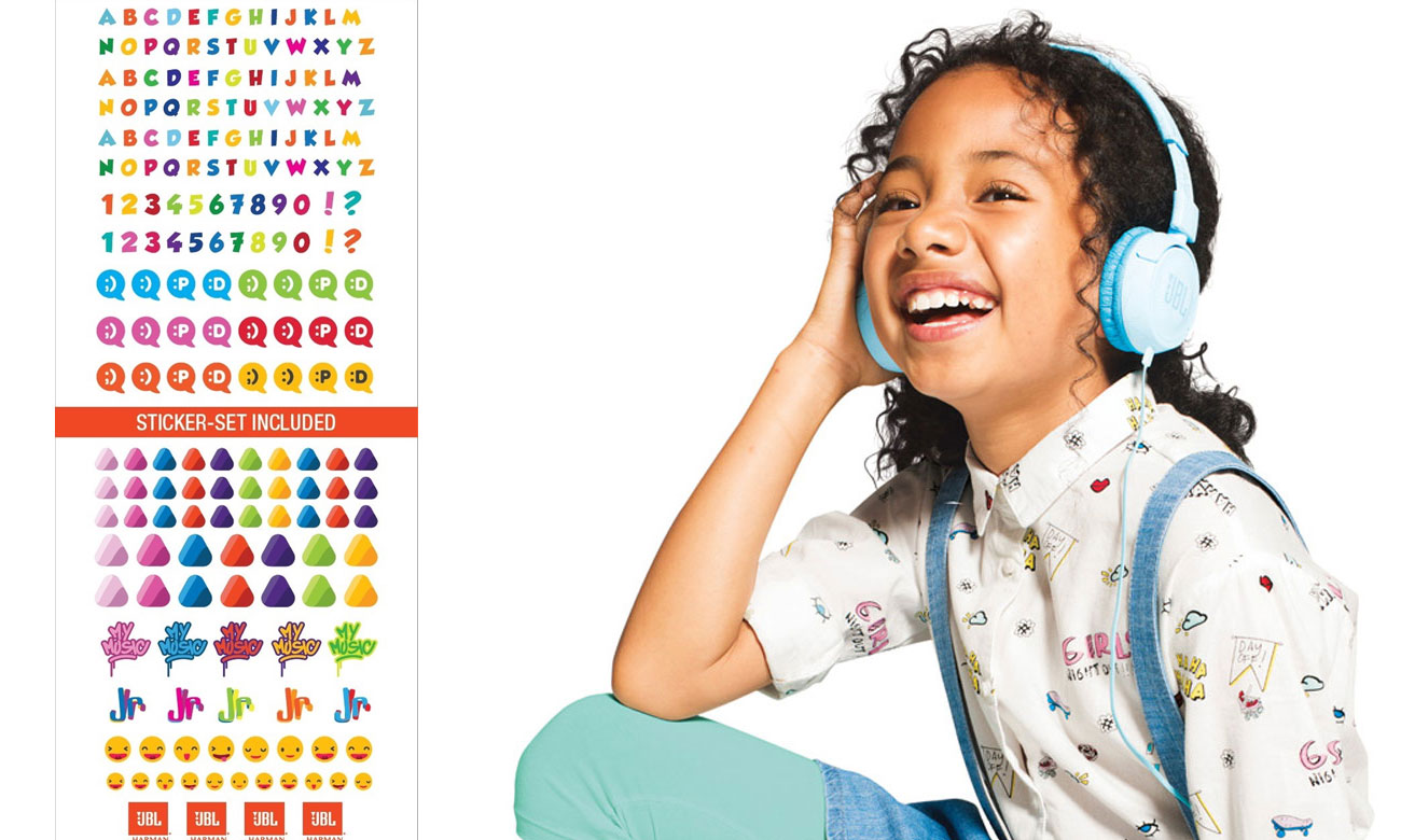 Wytzrymałe słuchawki dla dzieci JBL JUNIOR JR300