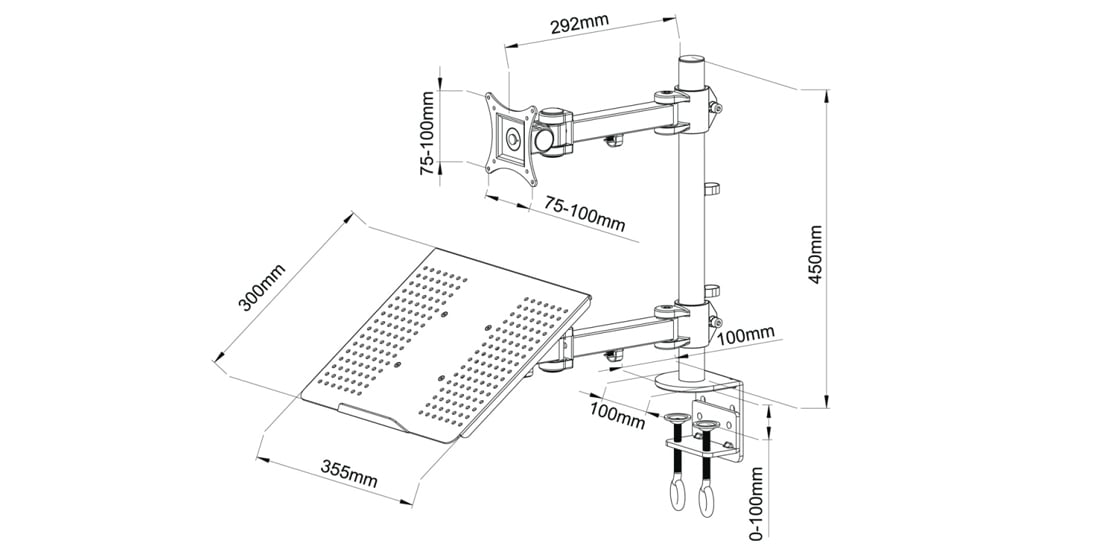 ART L-23 Monitor- und Notebook-Halterung