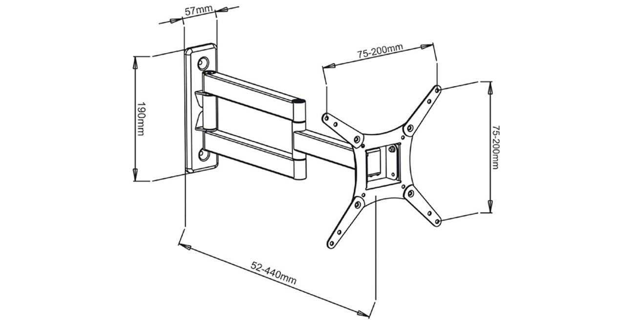 Uchwyt do TV ART AR-57 17- 32 20 kg regulacja pion poziom standard VESA