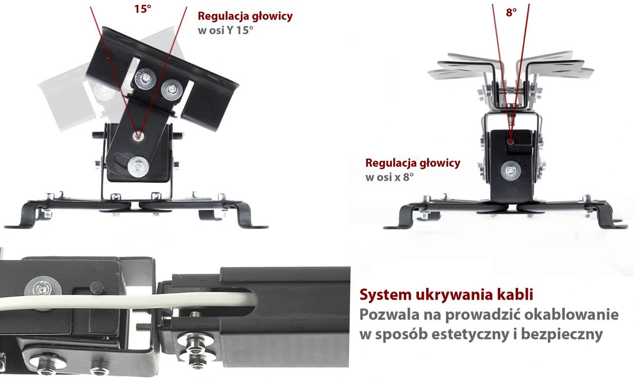 Metallhalterung für Projektor P-108 schwarz