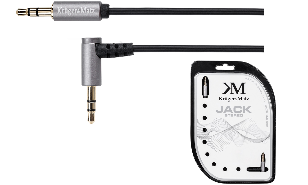 Kabel Kruger Matz Wtyk kątowy wtyk prosty Jack 3,5mm stereo 3,0 m KM0314