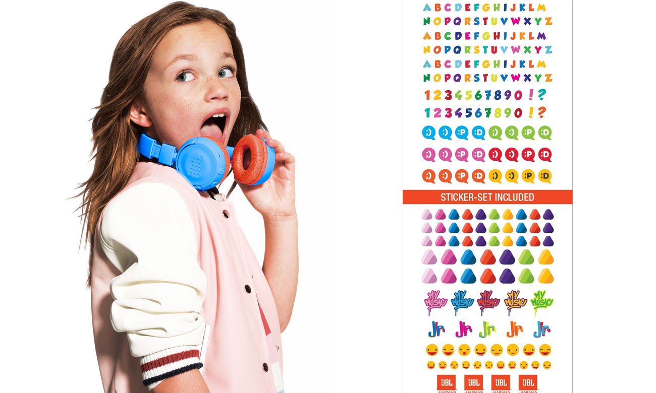 Wytzrymałe słuchawki dla dzieci JBL JUNIOR JR300BT
