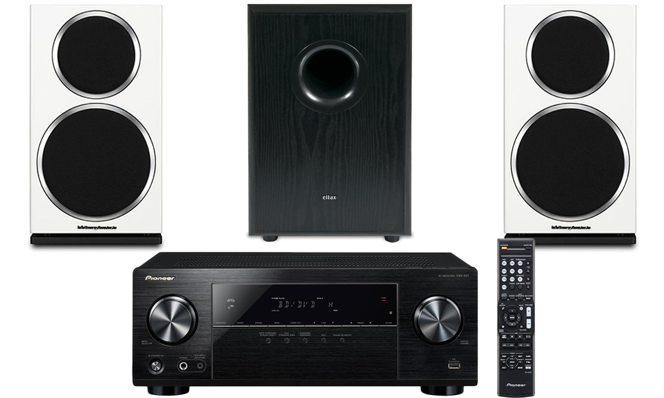Zestaw Pioneer VSX-531B, Eltax Experience SW8 i Wharfedale Diamond 220 2.1 white