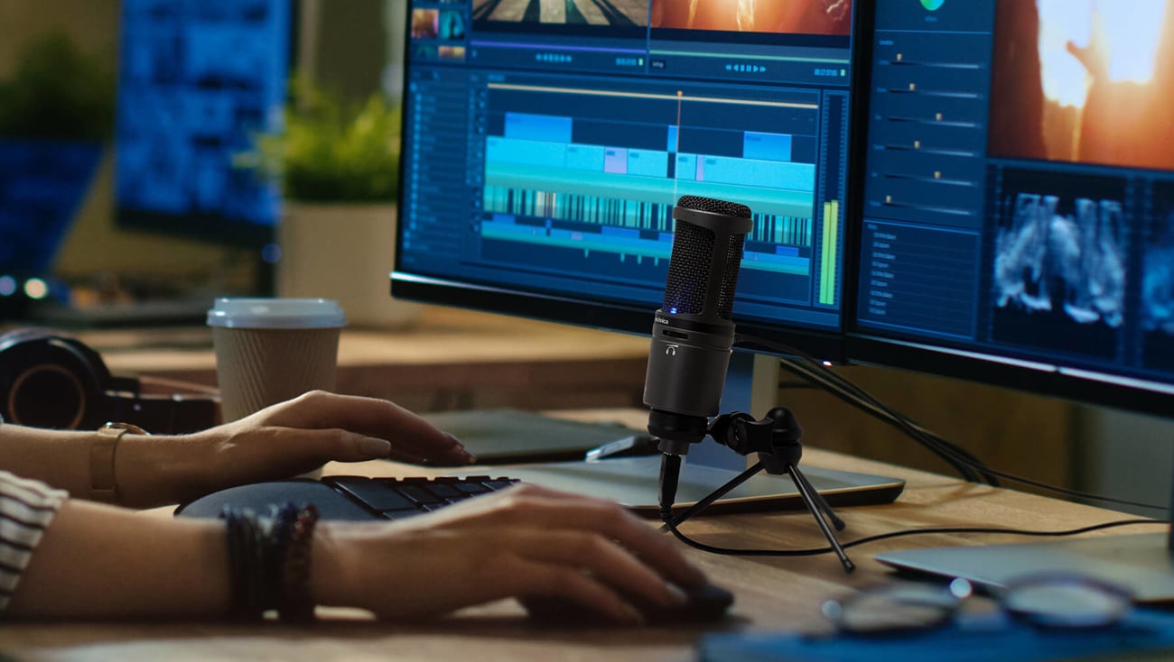Mikrofon pojemnościowy Audio-Technica AT2020 USB+