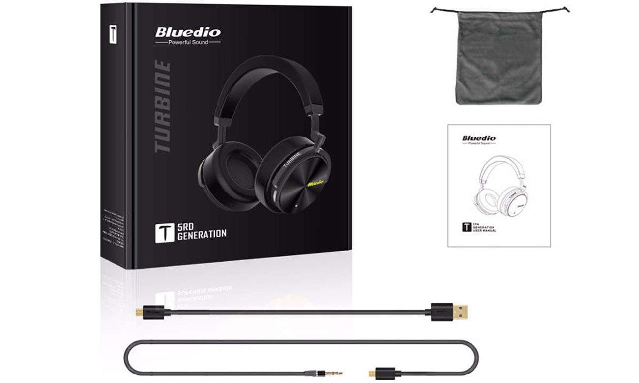 Słuchawki Bluetooth z wytrzymałą baterią Bluedio T5 Turbine