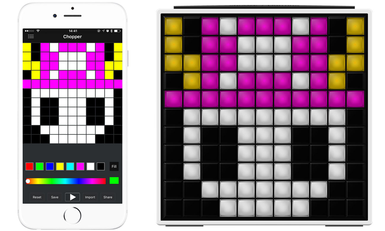 Grafiki na głośnikach Bluetooth Divoom TimeBox TBWHT