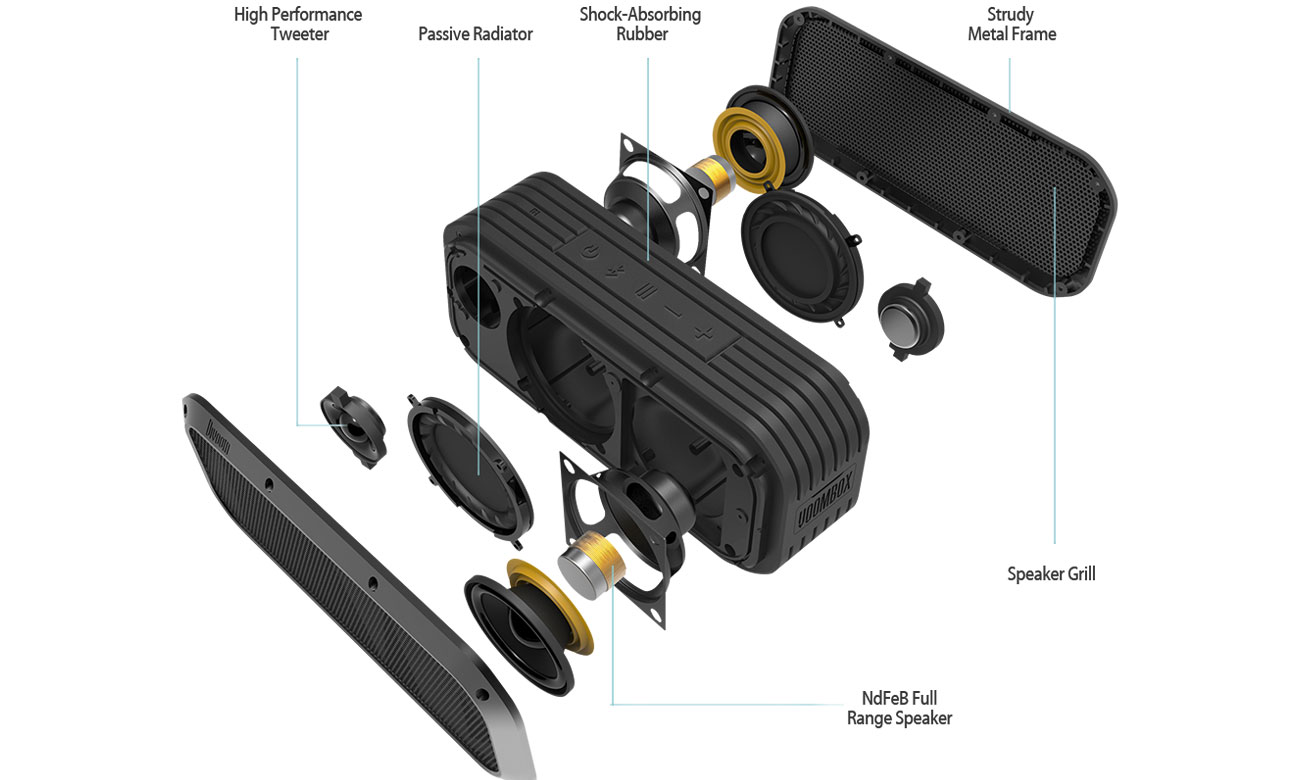Głośnik Bluetooth Divoom VoomBox Outdoor VBO2NDGENBLK