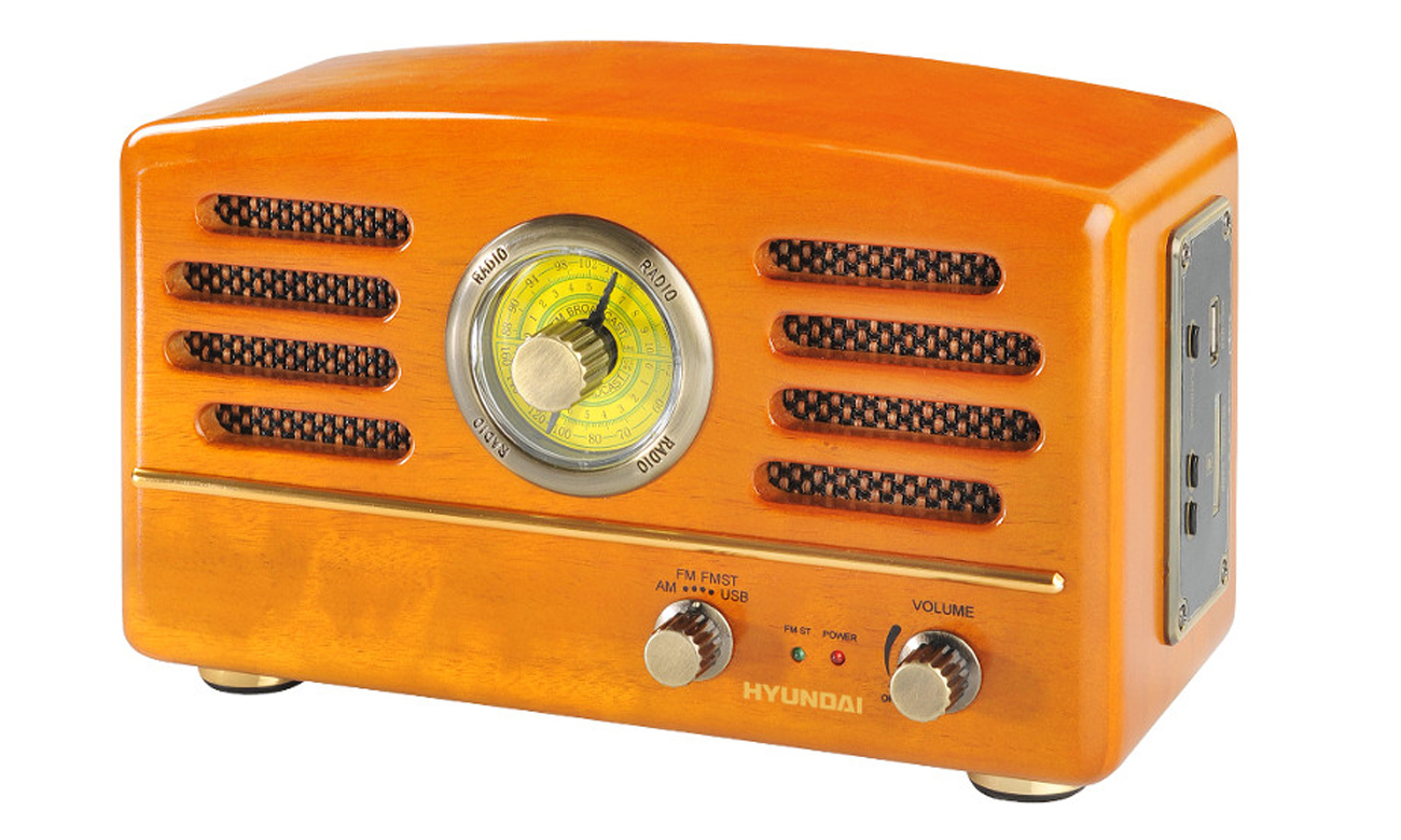Radio retro Hyundai RA302SUD z drewniana obudową