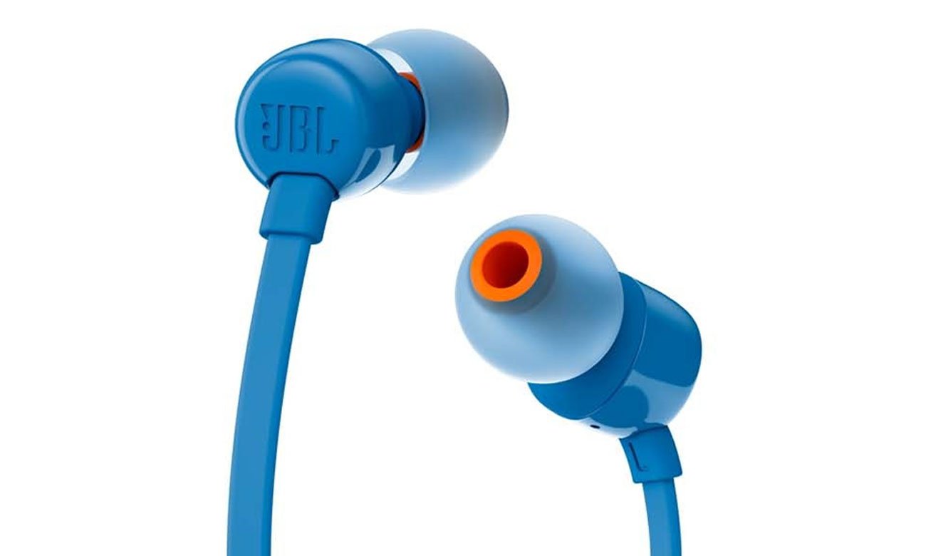 Silikonowe końcówki w zestawie ze słuchawkami JBL T110 BLU
