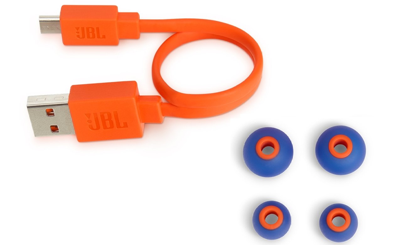 Silikonowe końcówki w zestawie w słuchawkach JBL T110