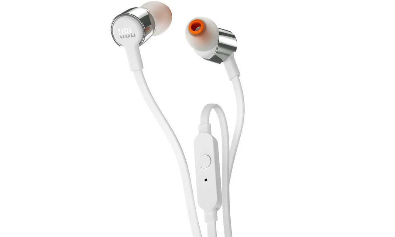 Słuchawki przewodowe JBL T210WS biało-srebrne