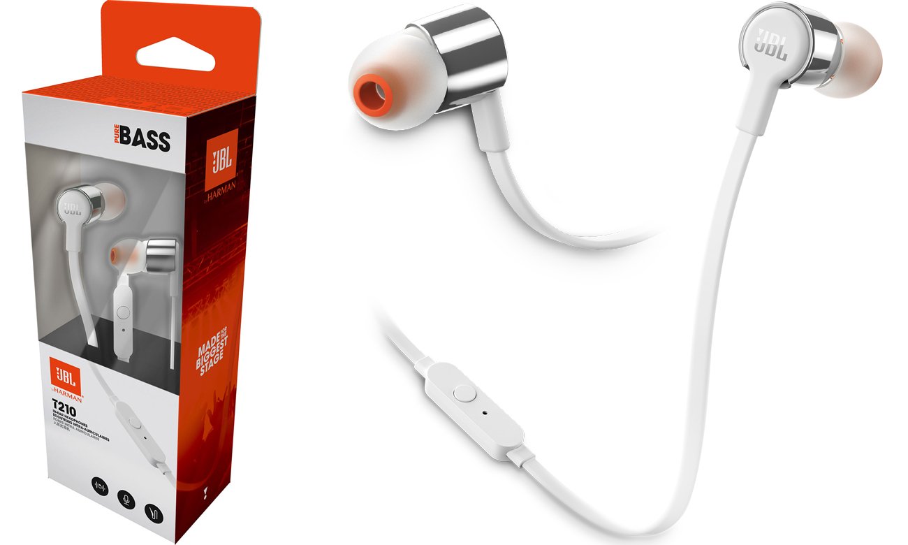 Silikonowe końcówki do T210 JBL biało-srebrnych