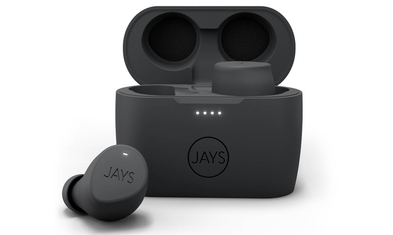 Sportowe słuchawki dokanałowe JAYS m-Five True Wireless Szare