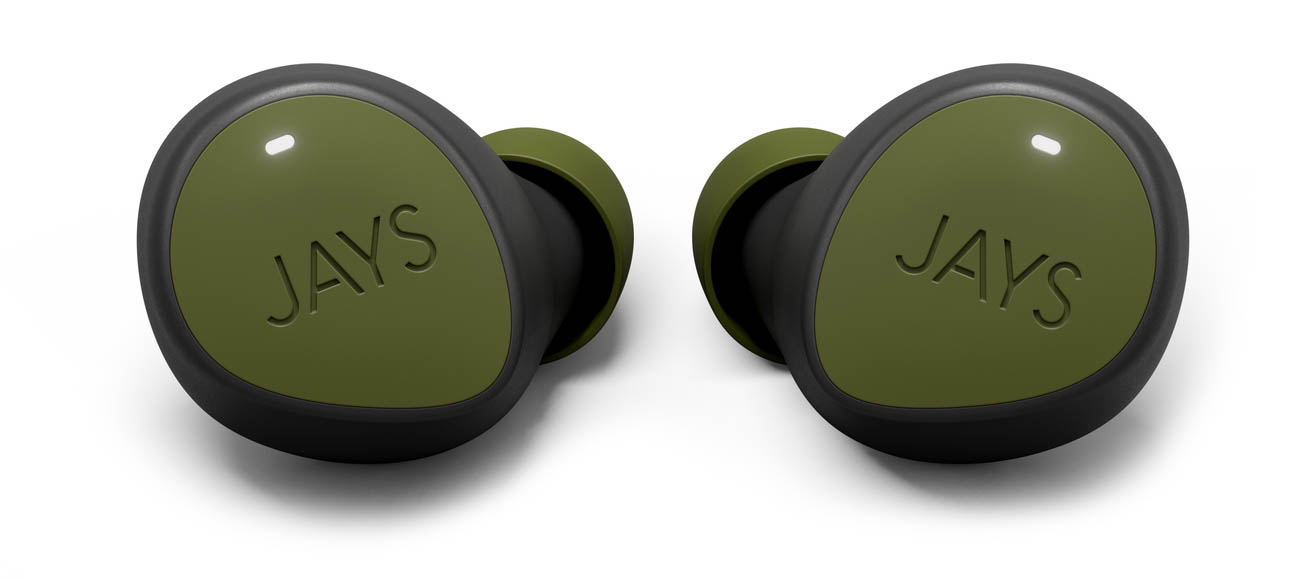 Sportowe słuchawki dokanałowe JAYS m-Seven True Wireless Green