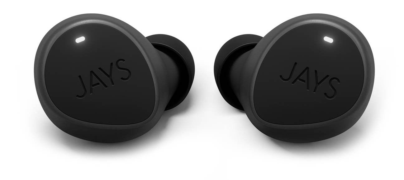 Sportowe słuchawki dokanałowe JAYS m-Seven True Wireless Black Gray