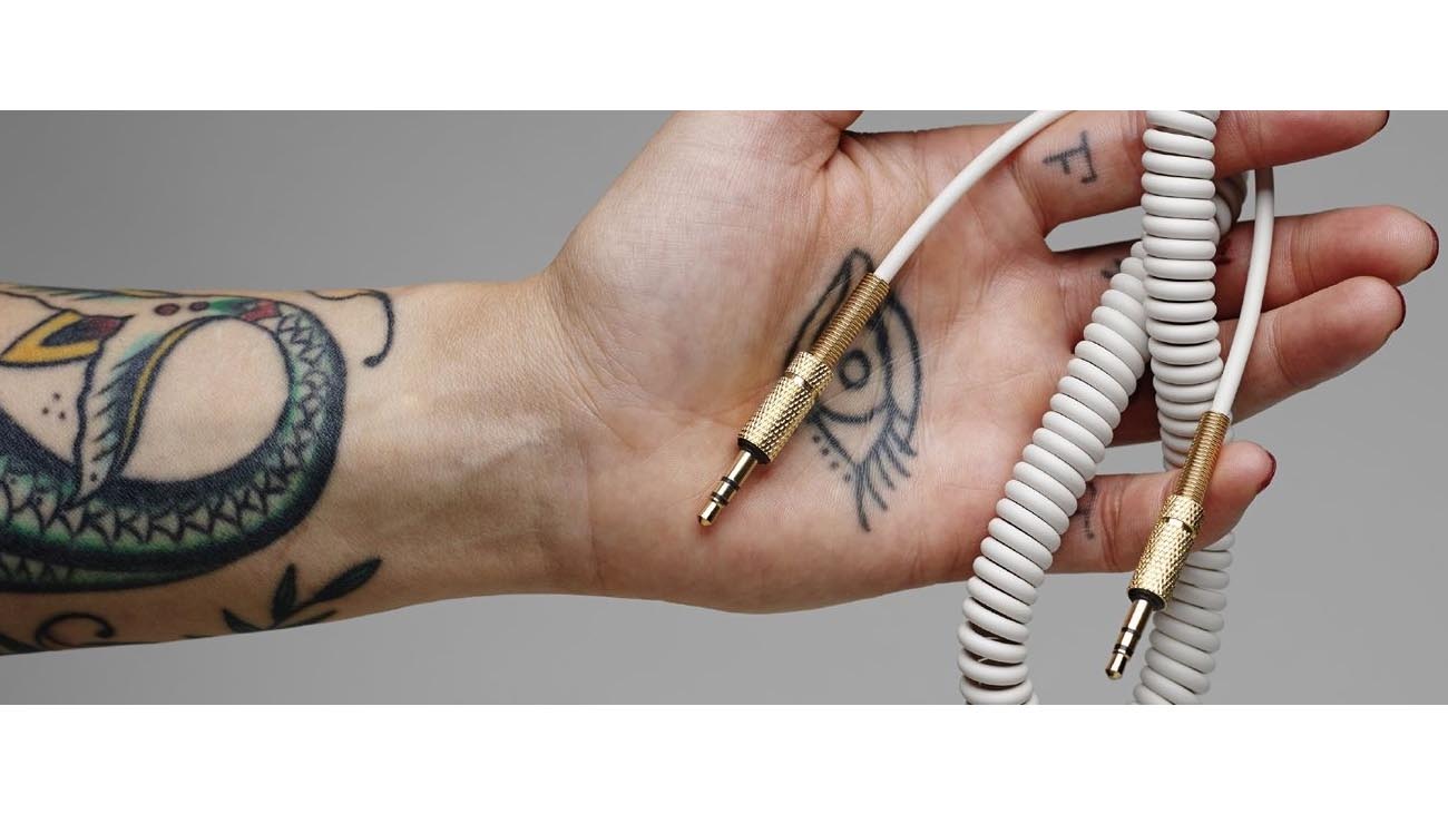 Kabel spiralny głośnik Marshall kremowy