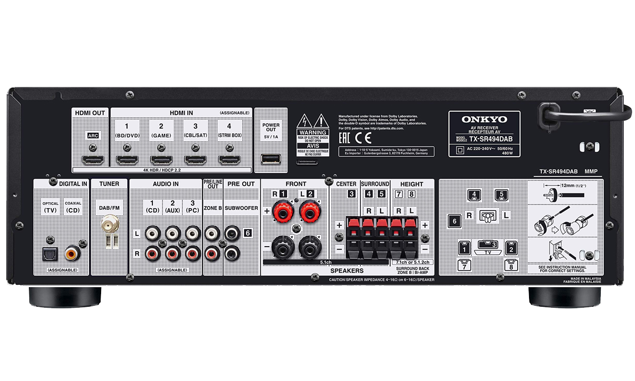 Dźwięk w jakości kinowej z amplitunerem Onkyo TX-SR494DAB