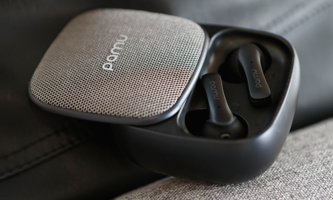 Słuchawki z etui z funkcją ładowania True Wireless Pamu Slide Czarne