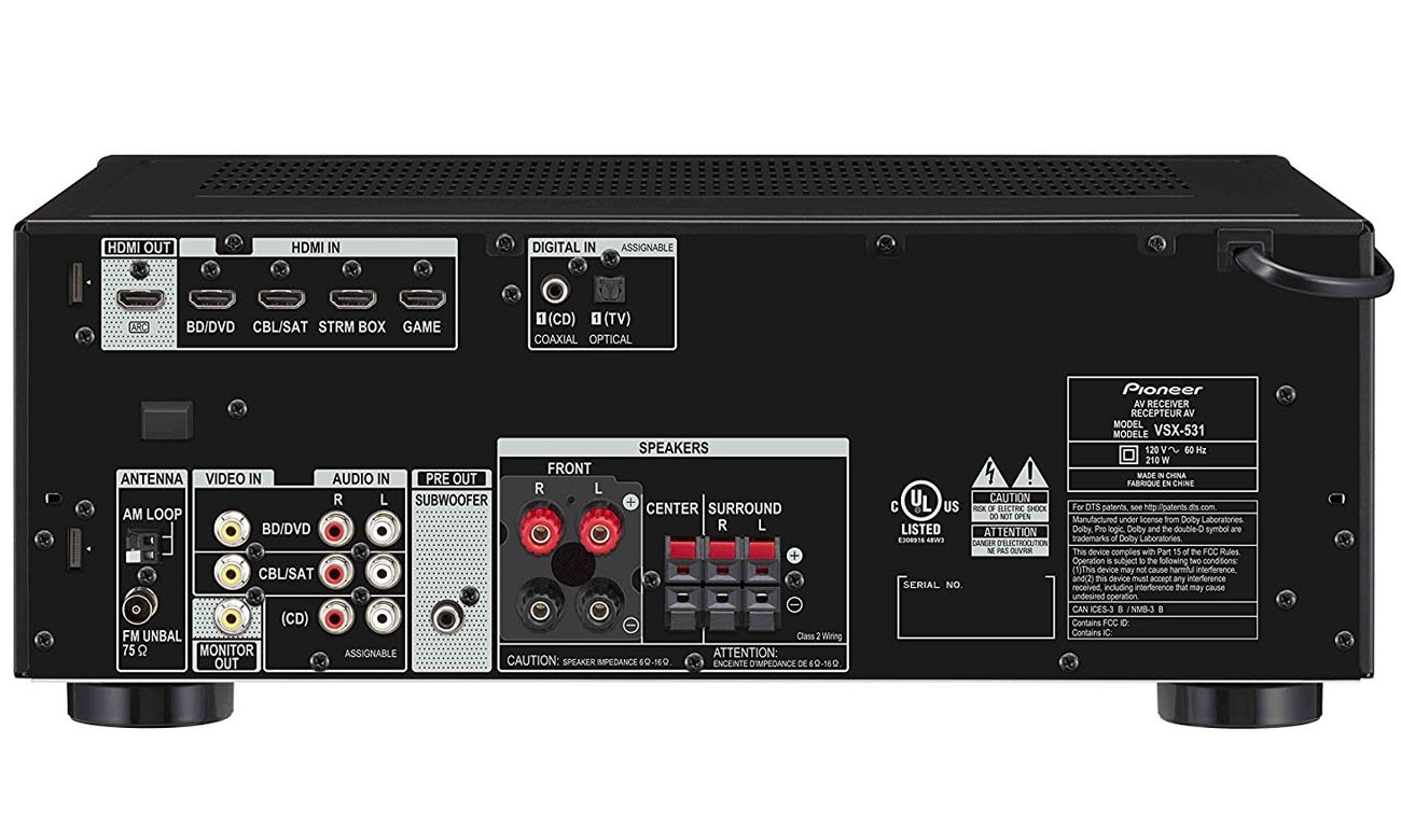 Potężny, 5-kanałowy wzmacniacz w amplitunerze Pioneer VSX-531K