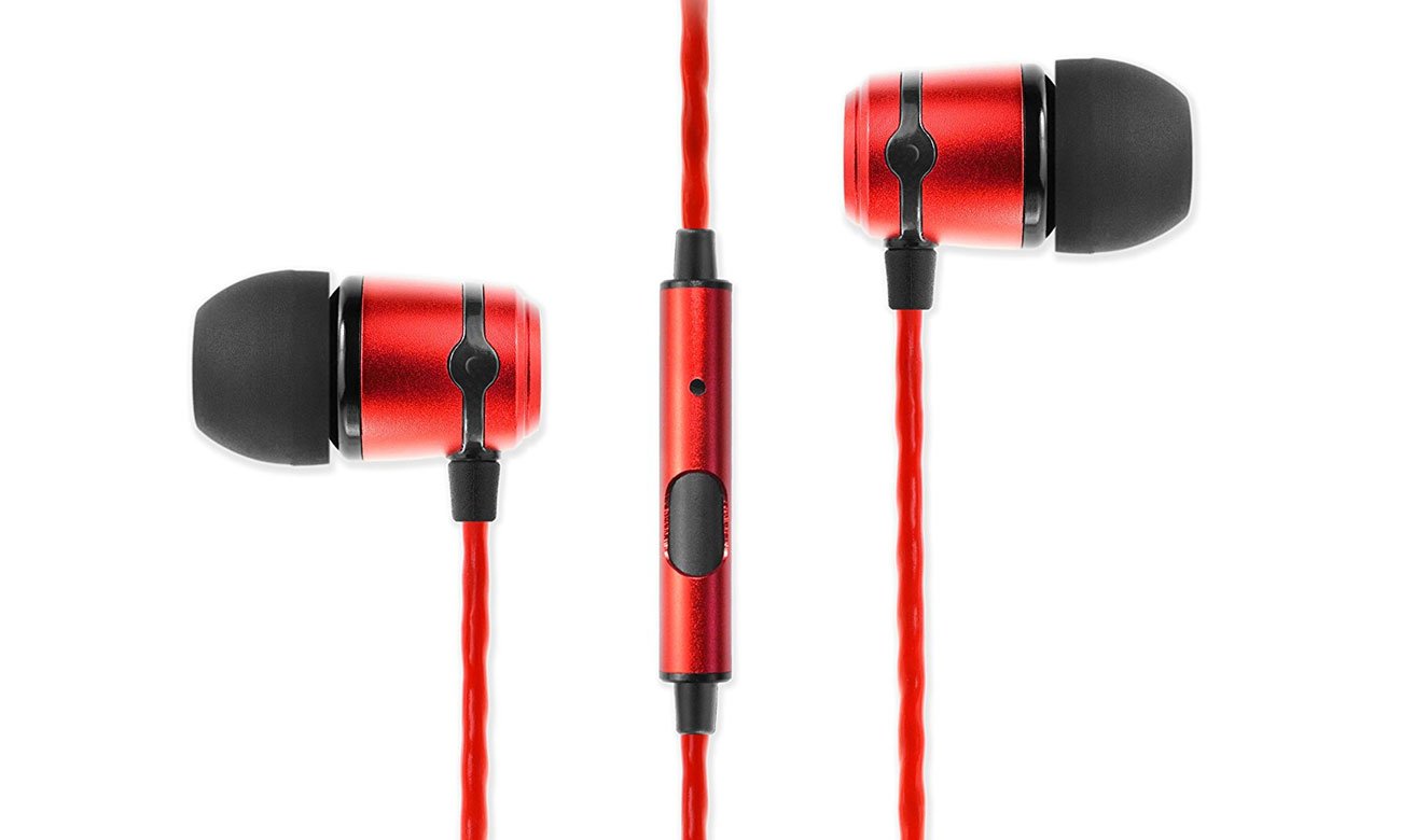 Słuchawki dokanałowe z mikrofonem SoundMagic E50S czerwone