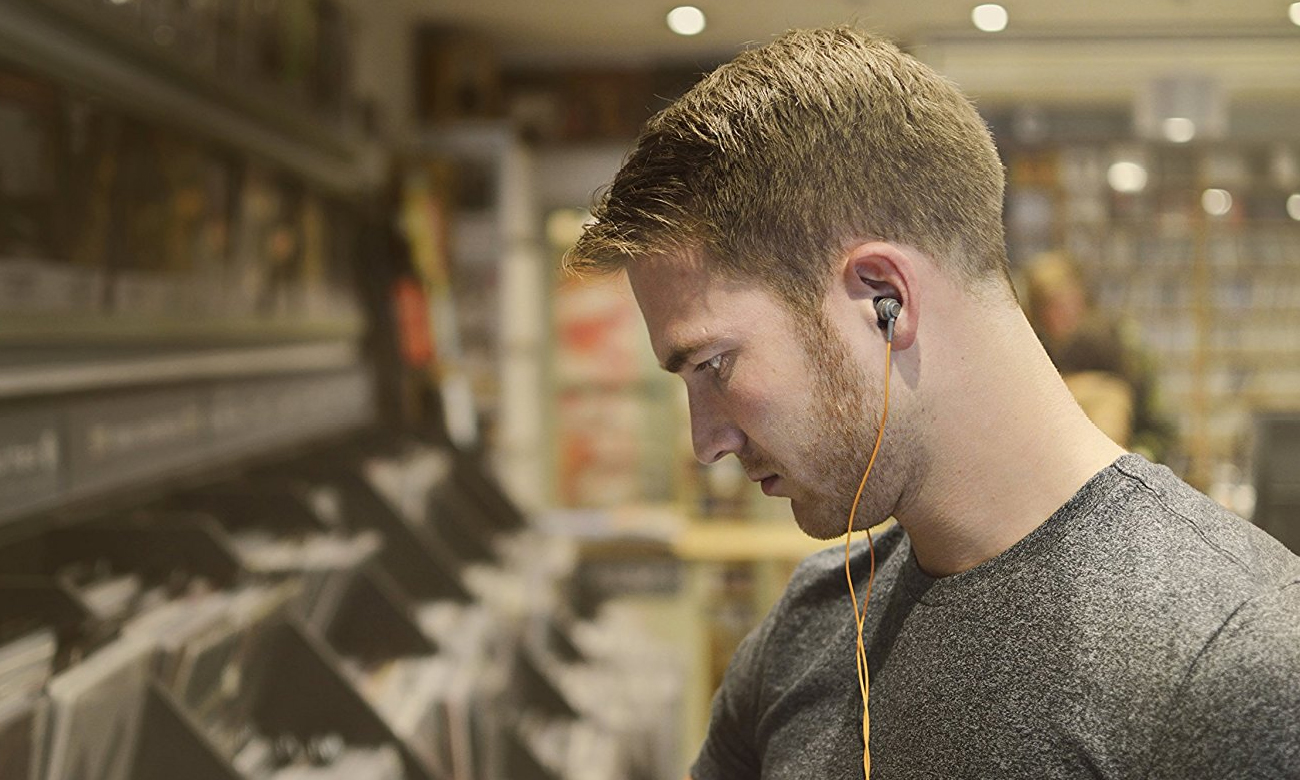 Wygodne słuchawki dokanałowe SoundMagic ES18 szaro-pomarańczowe