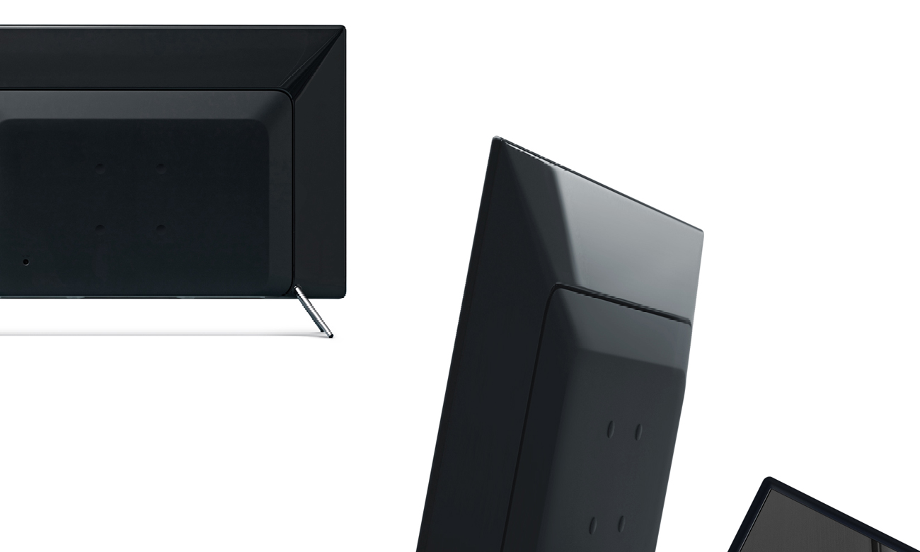 Czarna ramka, metaliczne nóżki telewizora Samsung UE49K5100