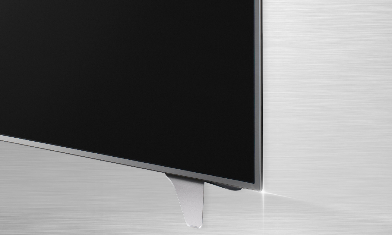 Elegacka, metalowa konstrukcja telewizora 65UH6157 LG