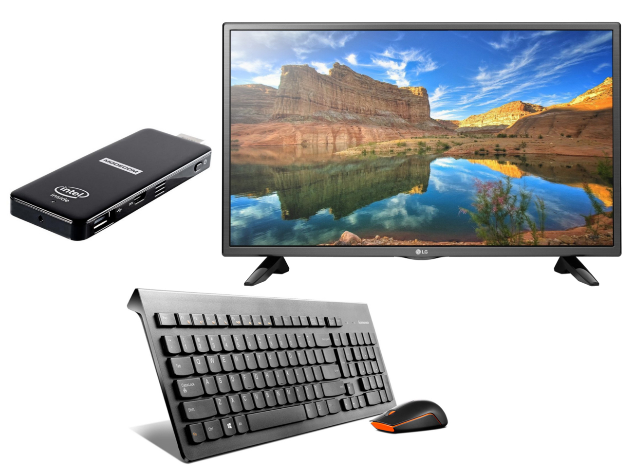 LG 32LH510B HD + MiniPC z zestawem bezprzewodowym