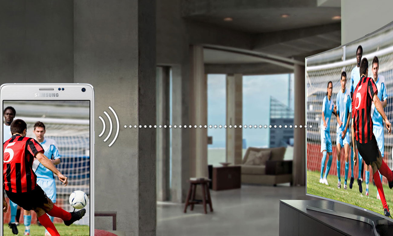 Łączenie z urządzeniami mobilnymi w Samsung UE50JU6400