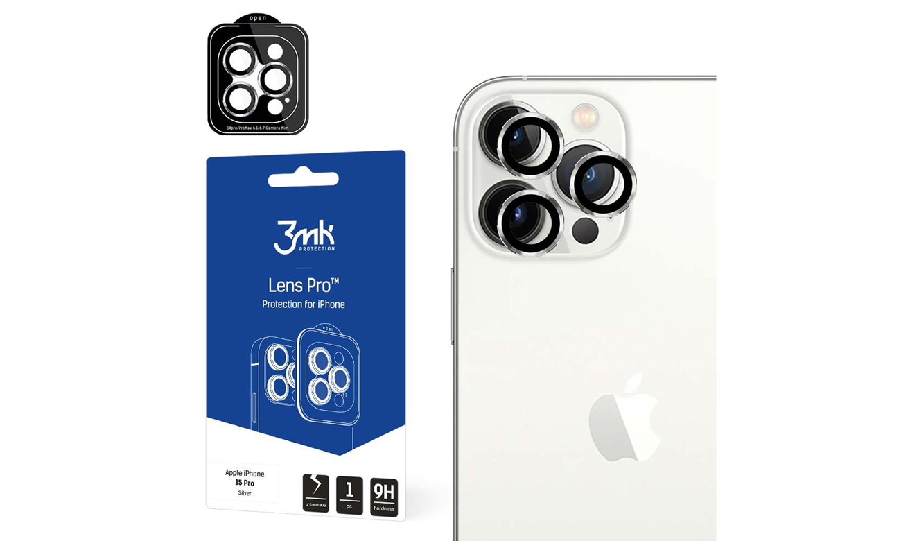3mk Lens Protection Pro do iPhone 15 Pro Silver