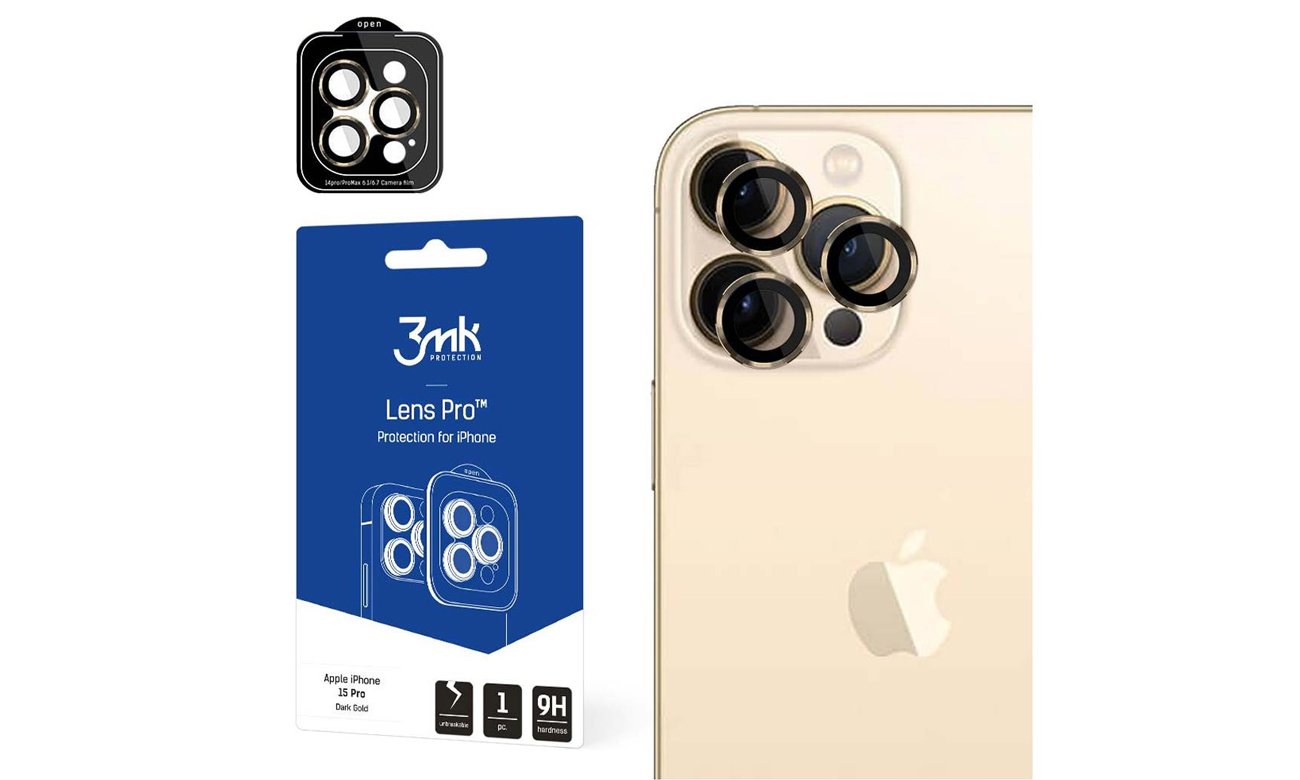 3mk Lens Protection Pro für iPhone 15 Pro Max Dark Gold