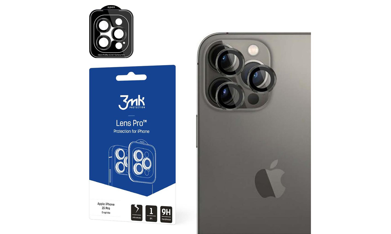 3mk Lens Protection Pro do iPhone 15 Pro Max Graphite