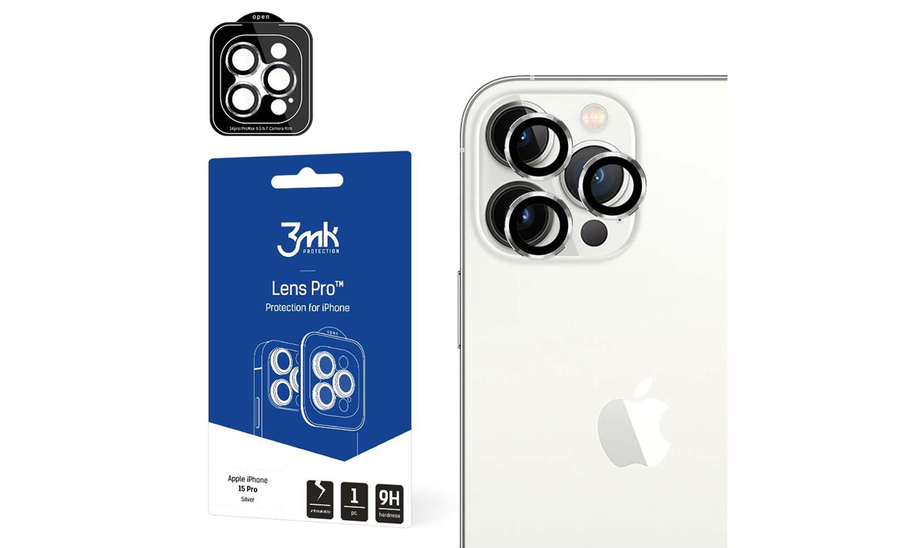 3mk Lens Protection Pro do iPhone 15 Pro Max Silver