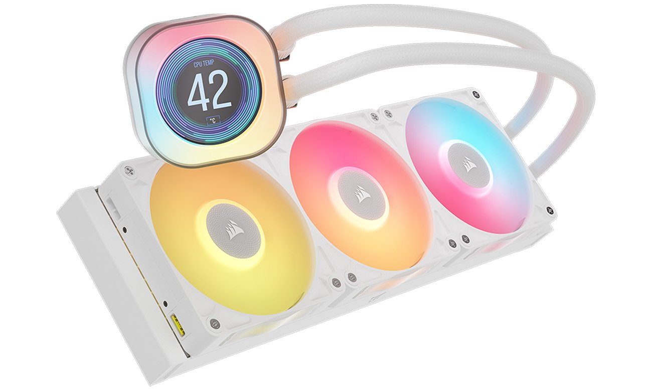 Chłodzenie wodne Corsair iCUE LINK TITAN 360 RX LCD White 3x120mm