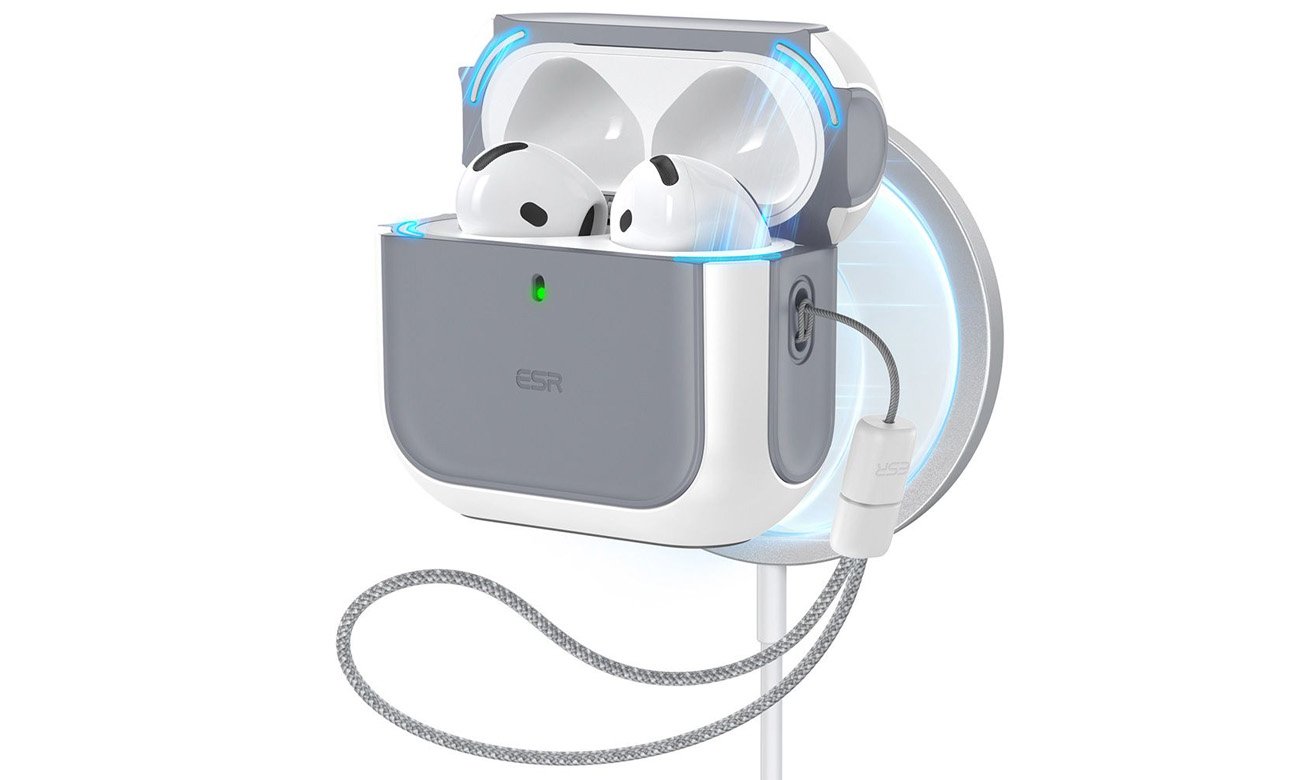 Etui na słuchawki ESR Orbit Halolock Magsafe do Apple AirPods 4. generacji White