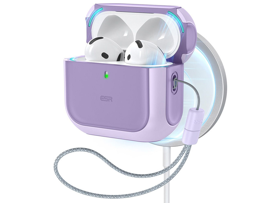 Etui na słuchawki ESR Orbit Halolock Magsafe do Apple AirPods 4. generacji Purple