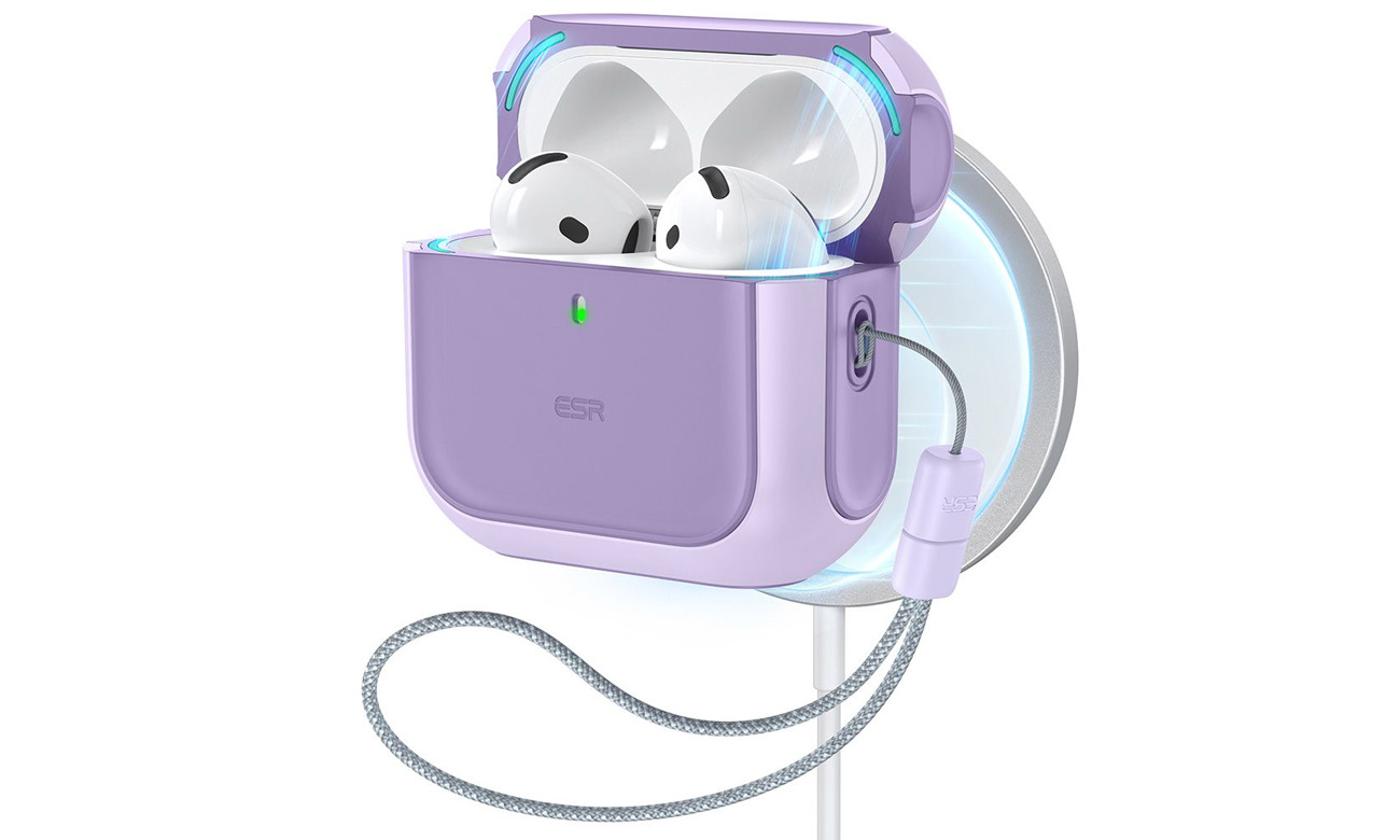 Etui na słuchawki ESR Orbit Halolock Magsafe do Apple AirPods 4. generacji Purple