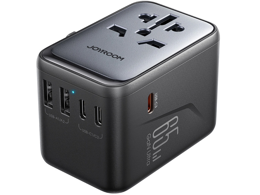 Adapter podróżny Joyroom JR-TCW02 65W uniwersalny EU / US / JP / AU / UK / CN - czarny