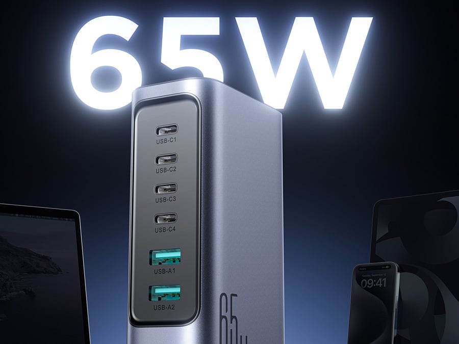 Ładowarka Joyroom JR-TCM02 wieloportowa GaN 65W EU 4x USB-C 2x USB-A