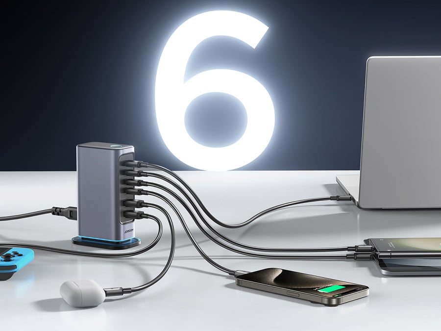 Ładowarka Joyroom JR-TCM02 wieloportowa GaN 65W EU 4x USB-C 2x USB-A